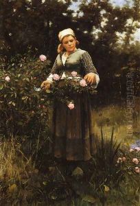 Gathering Roses by Daniel Ridgway Knight