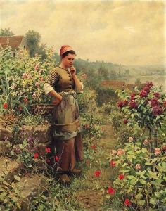 In a Normandy Garden by Daniel Ridgway Knight