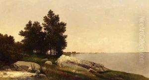 Study on Long Island Sound at Darien, Connectucut by John Frederick Kensett
