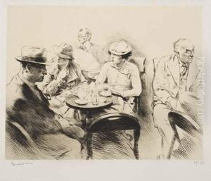Intellectuels Armeniens Au Cafe by Edgar Chahine