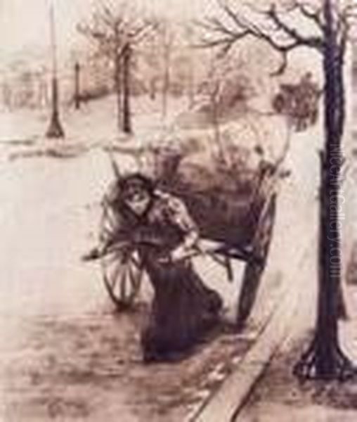 Femme Tirant Une Charette - view 1