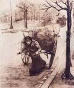 Femme Tirant Une Charette