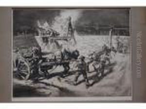 Chevaux Au Travail Gravure