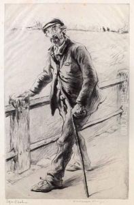 "sans Travail. 1903" - "l' Ataxique. 1905". by Edgar Chahine