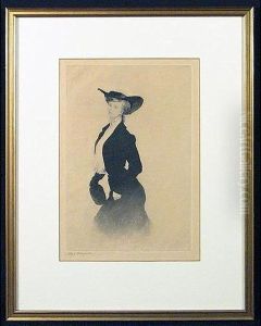 ''woman With Hat'', Etching & Aquatint, Signed. Framed by Edgar Chahine