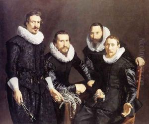 The Syndics of the Amsterdam Guild of Goldsmiths by Thomas De Keyser