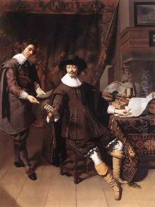 Constantijn Huygens and his Clerk 1627 by Thomas De Keyser