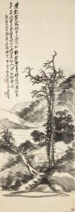 Reading At A Pavilion In Autumn by Wu Changshuo