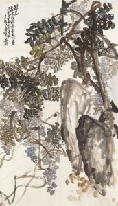 Wisteria And Rock by Wu Changshuo