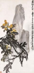 Loquat Tree And Rock by Wu Changshuo