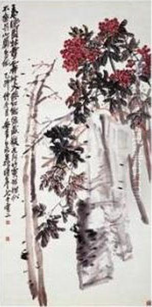 Pelargonium And Rock - view 1