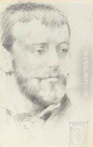 Head of a bearded man turning to the right