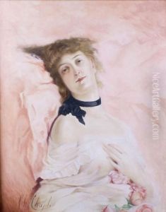 Portrait De Jeune Femme by Charles Josua Chaplin