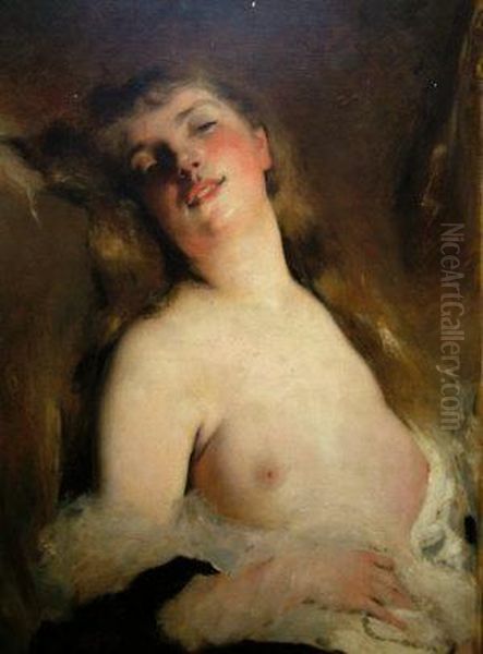 Draped Female Nude In Repose - view 1