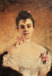 Jeune Femme A La Rose by Charles Josua Chaplin