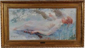 Le Repos De La Violoncelliste Sous Les Arbres by Charles Josua Chaplin