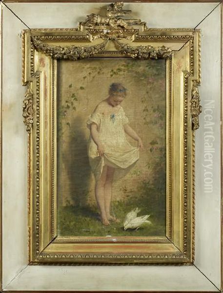 La Jeune Fille Aux Colombes
Sur Sa Toile Et Son Chassis D'origine - view 1