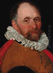 Portrait of an elderly man, bust-length, in a jerkin and a red cloak Portrait of an elderly man, bust-length, in a jerkin and a red cloak