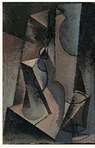 Composition A La Bouteille Et Au Verre by Youla, Jules Chapoval