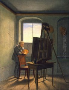 Caspar David Friedrich in his Studio 1812 by Georg Friedrich Kersting