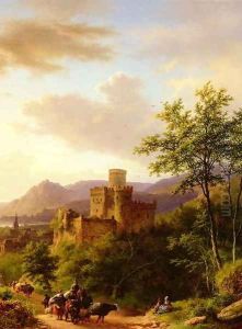 Travellers on a Path in an extensive Rhineland Landscape 2