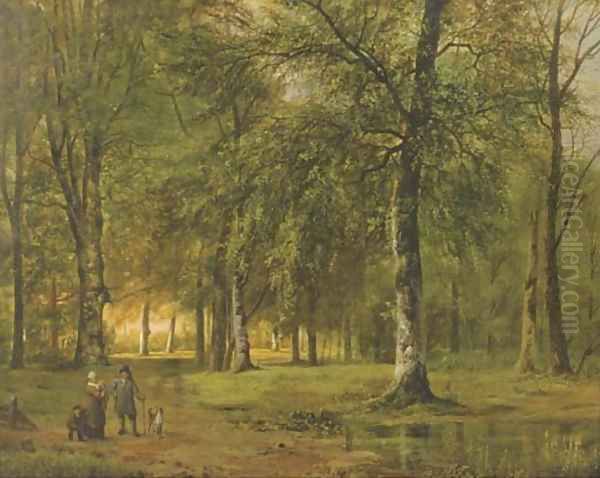 A view of a park with figures - view 1