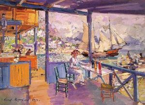 A Cafe in Gursuph, 1914 by Konstantin Alexeievitch Korovin