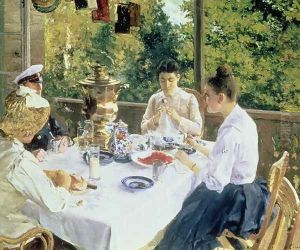 At the Tea-Table, 1888 by Konstantin Alexeievitch Korovin