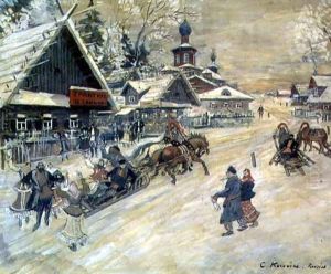 A Festive Walk, Russia by Konstantin Alexeievitch Korovin
