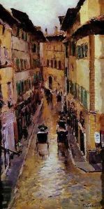 A Florence Street in the Rain by Konstantin Alexeievitch Korovin