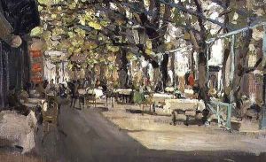 Cafe in Yalta, 1905 by Konstantin Alexeievitch Korovin