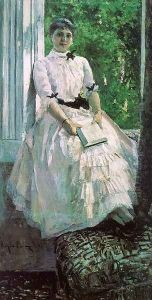 Portrait of the Actress Titiana Liubatovich 1880s by Konstantin Alexeievitch Korovin