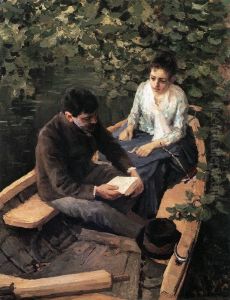 In the Boat, 1888 by Konstantin Alexeievitch Korovin