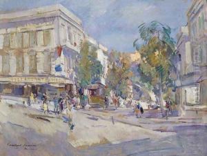Street Scene in Monte Carlo by Konstantin Alexeievitch Korovin