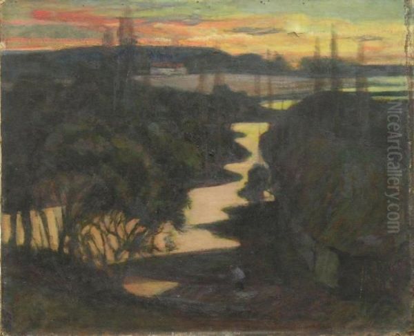 Crepuscule Sur Le Marais. - view 1