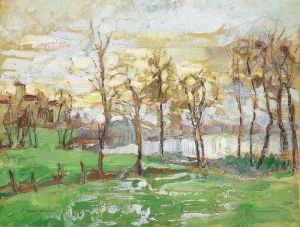 Arbres En Bord De Riviere by Victor Charreton