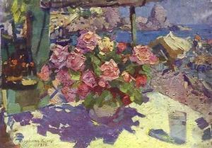Roses by Konstantin Alexeievitch Korovin