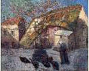 Soleil D'hiver Sur La Maison De La Charine by Victor Charreton