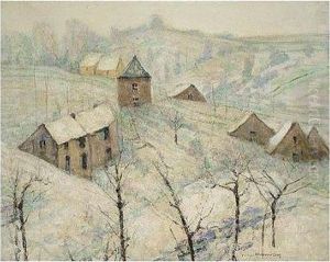 Village Sous La Neige by Victor Charreton