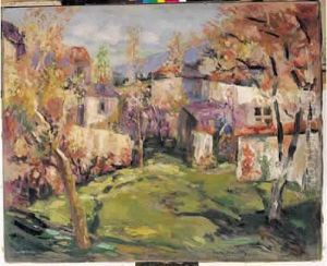 Hameau Dans Un Paysage, Au Printemps by Victor Charreton