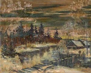 Moonlight Walk by Konstantin Alexeievitch Korovin