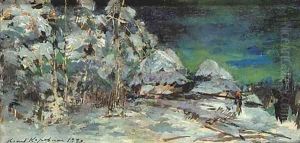 Winter Landscape at Night by Konstantin Alexeievitch Korovin