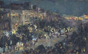 Paris at night by Konstantin Alexeievitch Korovin