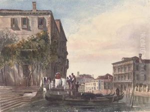 A Traghetto At The Steps Of S. Stae by Harriet Cheney