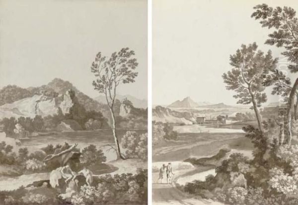 A Sketchbook Of Forty Drawings
Of Sicilian And Neapolitan Subjects(vol. Viii) Including Views Of:
Paestum; Near Cefalu; Cyclopeanislands; Mount Etna; The Casa Inglesa On
Mount Etna; In The Boscoon Mount Etna; The Fontana D'ulisse Near
Catania; The - view 1