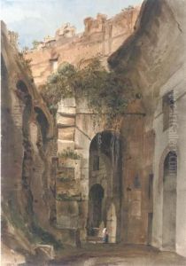 A Figure In The Interior Of The Colosseum by Harriet Cheney