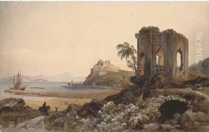The Castel Dell'ovo On A Promontory Above The Bay Of Naples