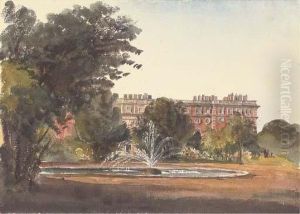 The Fountain At Hampton Court 
Palace (illustrated); View Oftwickenham; And View On The Thames by Harriet Cheney
