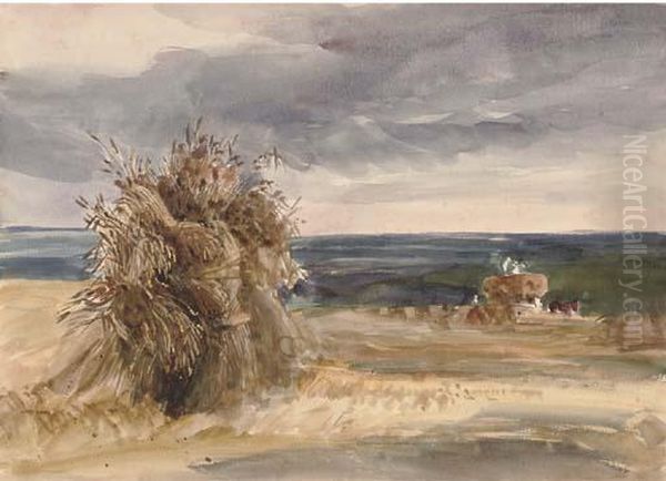 Gathering The Harvest From The 
Fields Of Down Hall, Essex (illustrated); And View Near Down Hall, Essex - view 1