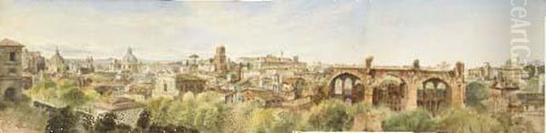 A Panoramic View Of The Farnesina And The City Of Rome - view 1